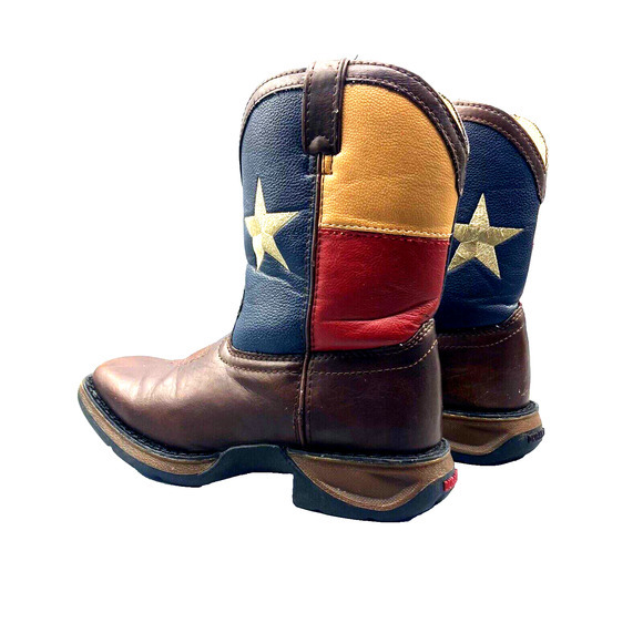 DURANGO Red White Blue‎ Texas Flag Western 6" Cowboy Boots Kids Size US 3M GUC - Picture 1 of 11